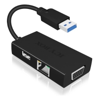 Icy Box IB-AC531 Adattatore USB 3.0 / Ethernet / USB 2.0 / VGA