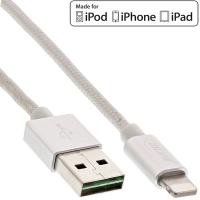 InLine Cavo Lightning USB iPad/iPhone/iPod, Licenziato MFi, Argento - 1m
