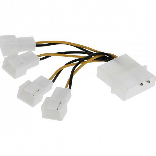 InLine Adattatore da 4x 3 Pin ad 1x 4 pin Molex - 12V InLine Adattatore da 4x 3 Pin ad 1x 4 pin Molex - 12V