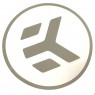 Adesivo EK Logo Rounded, 70x70 mm - Argento