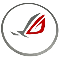 Adesivo Asus ROG Logo Rounded, 70x70 mm - Argento/Rosso