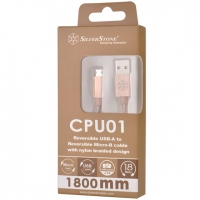 Silverstone SST-CPU01G-1800 Cavo Reversibile USB-A / Micro-B, Gold - 1,8m