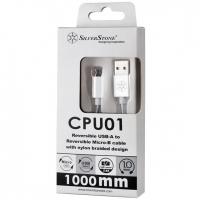 Silverstone SST-CPU01S-1800 Cavo Reversibile USB-A / Micro-B, Silver - 1,8m