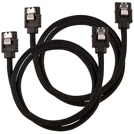Corsair Premium Sleeved SATA Cable - SATA 6Gbps 60cm, Nero Corsair Premium Sleeved SATA Cable - SATA 6Gbps 60cm, Nero