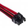 Corsair Premium Sleeved Split PCIe cable, Type 4 (Generation 4) - Rosso/Nero