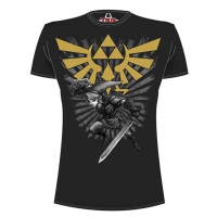 Legend of Zelda T-Shirt Zelda Warrior, Nero - Large