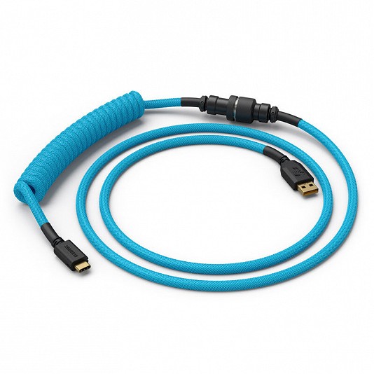 Glorious PC Gaming Race Coiled Cable, cavo a spirale da USB-C a USB-A - 1.37 m - Blu Cielo Glorious PC Gaming Race Coiled Cable, cavo a spirale da USB-C a USB-A - 1.37 m - Blu Cielo