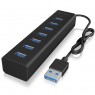 Icy Box IB-HUB1700-U3 Hub USB, 7 porte 3.0 type-A, connettore type-C - nero