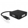 Icy Box IB-DK1104-C Adattatore video USB-C, HDMI, DP, DVI-D, VGA - Nero