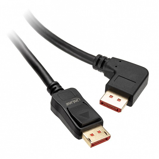 InLine Cavo DisplayPort 8K (UHD-2) angolo retto, 3m - Nero InLine Cavo DisplayPort 8K (UHD-2) angolo retto, 3m - Nero