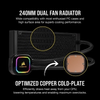 Corsair iCUE H100i RGB PRO XT Liquid CPU Cooler - 240 mm
