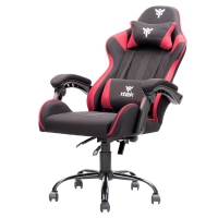 iTek Gaming Chair RHOMBUS FF10 - Tessuto, Doppio Cuscino - Nero/Rosso