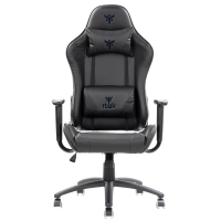 iTek Gaming Chair PLAYCOM PM20 - PVC, Doppio Cuscino - Nero/Nero