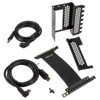 CableMod Supporto Verticale GPU con Riser Cable PCIe x16, 2x DisplayPort - Nero