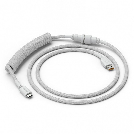 Glorious PC Gaming Race Coiled Cable Ghost White, USB-C / USB-A - 1,37m, Bianco Glorious PC Gaming Race Coiled Cable Ghost White, USB-C / USB-A - 1,37m, Bianco