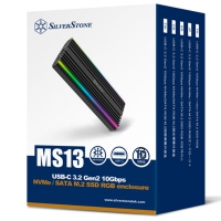 Silverstone MS13 alloggio RGB NVMe/SSD USB-C 3.2 - Nero