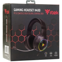 iTek H430 Gaming Headset, Virtual 7.1, Sette Colori LED+RGB - Nero