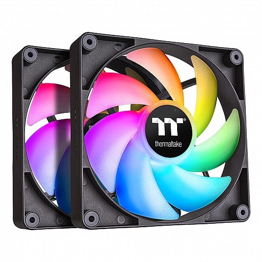 Thermaltake CT120 ARGB Sync PC Cooling Fan, 120mm, Nero - Kit 2 Pezzi Thermaltake CT120 ARGB Sync PC Cooling Fan, 120mm, Nero - Kit 2 Pezzi