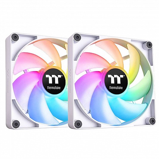 Thermaltake CT120 ARGB Sync PC Cooling Fan, 120mm, Bianco - Kit 2 Pezzi Thermaltake CT120 ARGB Sync PC Cooling Fan, 120mm, Bianco - Kit 2 Pezzi