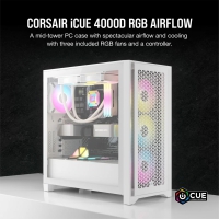 Corsair 4000D RGB Airflow Tempered Glass - Bianco con Finestra