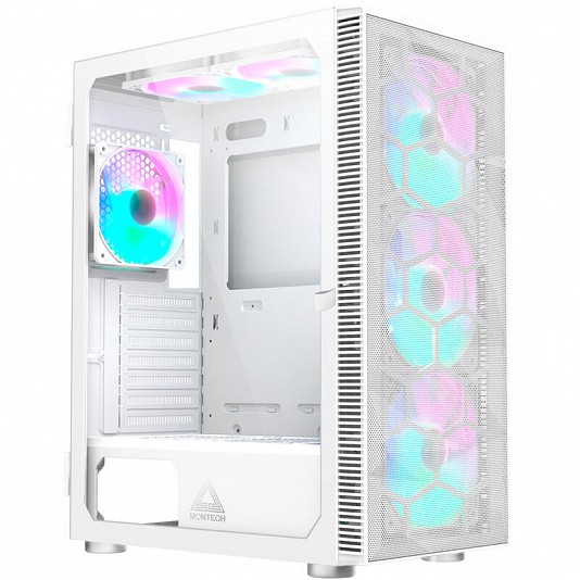 Montech X3 Mesh Mid-Tower, RGB, Vetro Temperato - Bianco Montech X3 Mesh Mid-Tower, RGB, Vetro Temperato - Bianco