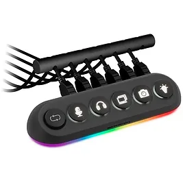Streamplify HUB Deck 5, 4x USB 3.0, 1x USB 2.0, RGB, 12 V, Alimentazione EU - Nero Streamplify HUB Deck 5, 4x USB 3.0, 1x USB 2.0, RGB, 12 V, Alimentazione EU - Nero