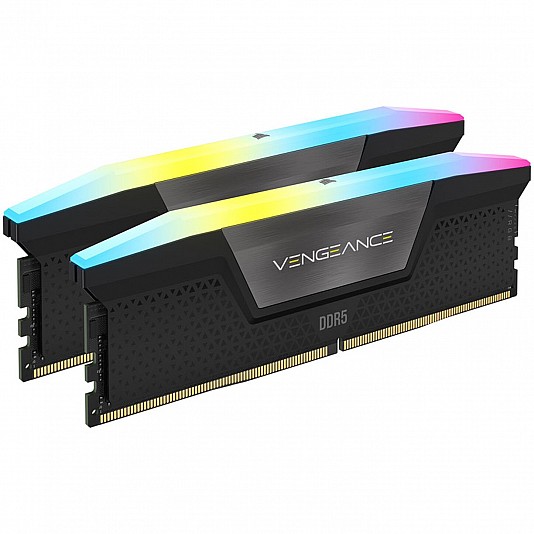 Corsair Vengeance RGB DDR5 6400MHz C42, Nero - 128GB (2x64GB) Corsair Vengeance RGB DDR5 6400MHz C42, Nero - 128GB (2x64GB)