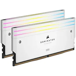 Corsair Dominator Titanium RGB DDR5 6000MHz C30, Bianco - 64GB (2x32GB) Corsair Dominator Titanium RGB DDR5 6000MHz C30, Bianco - 64GB (2x32GB)