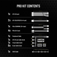 Corsair Premium Sleeved DC Cable Pro Kit, Type 5 (Generation 5) - Bianco/Nero