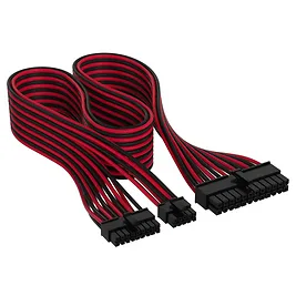 Corsair Premium Sleeved ATX 24-pin, Type 5 (Generation 5) - Nero/Rosso Corsair Premium Sleeved ATX 24-pin, Type 5 (Generation 5) - Nero/Rosso
