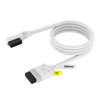 Corsair iCUE LINK Cable, 1x 600mm con Connettore 90° - Bianco
