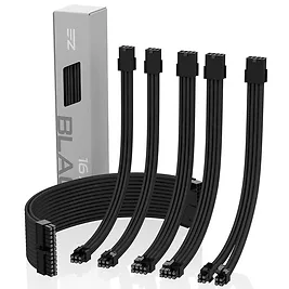 Kit Essential Prolunghe Sleevate ATX/EPS/PCIe con Pettini - Nero Kit Essential Prolunghe Sleevate ATX/EPS/PCIe con Pettini - Nero