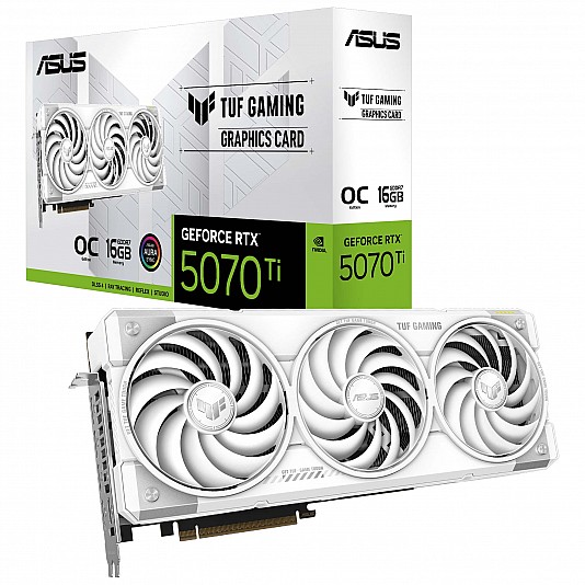 Asus TUF Gaming GeForce RTX 5070 Ti 16GB OC White Edition, 16384 MB GDDR7, DLSS 4 Asus TUF Gaming GeForce RTX 5070 Ti 16GB OC White Edition, 16384 MB GDDR7, DLSS 4