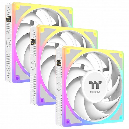 Thermaltake ToughFan EX140 ARGB Sync PC Cooling Fan, 140mm, Bianco - Kit 3 Pezzi Thermaltake ToughFan EX140 ARGB Sync PC Cooling Fan, 140mm, Bianco - Kit 3 Pezzi