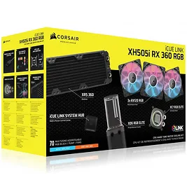Corsair Kit di raffreddamento HYDRO X SERIES iCUE LINK XH505i RX 360 RGB - Nero Corsair Kit di raffreddamento HYDRO X SERIES iCUE LINK XH505i RX 360 RGB - Nero