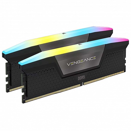 Corsair Vengeance RGB DDR5 6000MHz C40, Nero - 128GB (2x64GB) Corsair Vengeance RGB DDR5 6000MHz C40, Nero - 128GB (2x64GB)