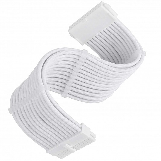 Silverstone Prolunga 24 pin ATX, 300mm - Sleeved Bianco Silverstone Prolunga 24 pin ATX, 300mm - Sleeved Bianco