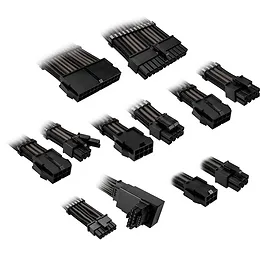 Kolink Core Pro set prolunghe cavi intrecciati 12V-2x6 Type-1 - Jet Black/Gunmetal Grey Kolink Core Pro set prolunghe cavi intrecciati 12V-2x6 Type-1 - Jet Black/Gunmetal Grey