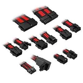 Kolink Core Pro set prolunghe cavi intrecciati 12V-2x6 Type-1 - Jet Black/Racing Red Kolink Core Pro set prolunghe cavi intrecciati 12V-2x6 Type-1 - Jet Black/Racing Red