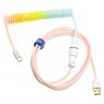 Ducky Premicord Cotton Candy Cable Coiled, USB Type-C a Type-A - 1,8 m
