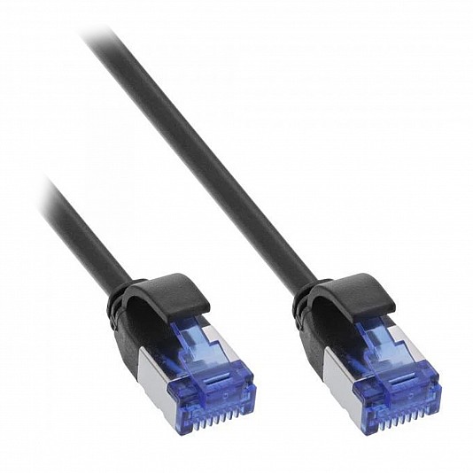 InLine Cavo Patch Slim Cat.6A, S/FTP, TPE (LSZH), PoE, Nero - 0,3 m InLine Cavo Patch Slim Cat.6A, S/FTP, TPE (LSZH), PoE, Nero - 0,3 m
