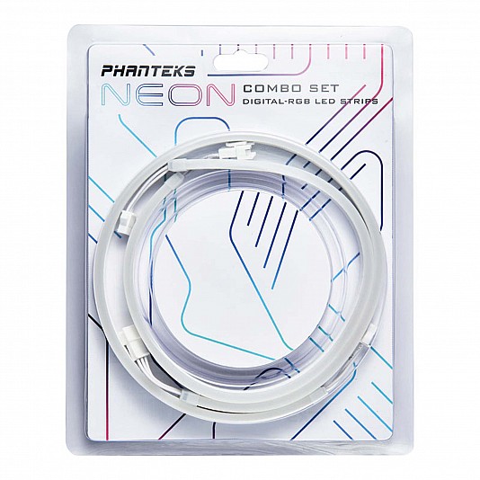 PHANTEKS Striscia LED RGB digitale al neon - Set 40 cm, 2 Pezzi - Bianco PHANTEKS Striscia LED RGB digitale al neon - Set 40 cm, 2 Pezzi - Bianco