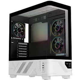 iTek Case Netron Curved ARGB, Mid-Tower, Vetro Temperato - Bianco/Nero iTek Case Netron Curved ARGB, Mid-Tower, Vetro Temperato - Bianco/Nero