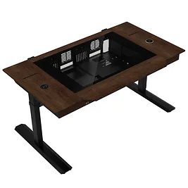Lian Li DK-07 Wood Edition - Case Scrivania Dual System E-ATX Regolabile in Altezza, Noce/Nero Lian Li DK-07 Wood Edition - Case Scrivania Dual System E-ATX Regolabile in Altezza, Noce/Nero