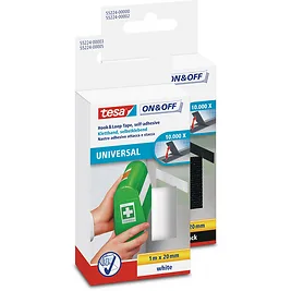 Tesa On & Off Nastro Velcro Adesivo da Incollare - 1m x 20mm - Nero Tesa On & Off Nastro Velcro Adesivo da Incollare - 1m x 20mm - Nero