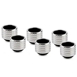 Thermal Grizzly DeltaMate - HT16 Gloss Nickel - Connettore Hard-Tube 16mm, 6 Pezzi Thermal Grizzly DeltaMate - HT16 Gloss Nickel - Connettore Hard-Tube 16mm, 6 Pezzi