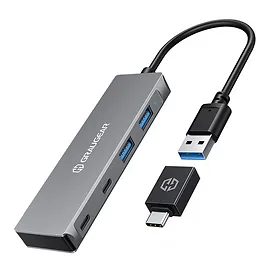 Graugear Hub USB 3.0 a 4 porte - 2x USB-A, 2x USB-C, 5 Gb/s, corpo in Alluminio con Adattatore USB-C Graugear Hub USB 3.0 a 4 porte - 2x USB-A, 2x USB-C, 5 Gb/s, corpo in Alluminio con Adattatore USB-C