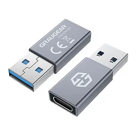 Graugear G-AD-CTA-10G Adattatore USB 3.2 Gen.2 - Spina USB-C a Presa USB-A, 10 Gb/s, ricarica 3A - Silver Graugear G-AD-CTA-10G Adattatore USB 3.2 Gen.2 - Spina USB-C a Presa USB-A, 10 Gb/s, ricarica 3A - Silver