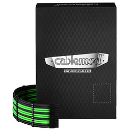 CableMod C-Series Pro ModMesh 12V-2x6 12VHPWR Dual StealthSense Cable Kit per Corsair RMi, RMx - Nero/Verde Chiaro CableMod C-Series Pro ModMesh 12V-2x6 12VHPWR Dual StealthSense Cable Kit per Corsair RMi, RMx - Nero/Verde Chiaro