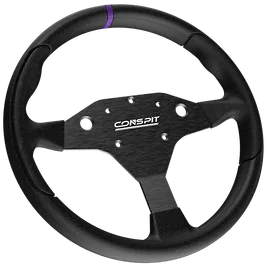 Conspit RX320 - Volante Sim Racing Rotondo 320mm con Razze in Alluminio e Pelle Sintetica Perforata - Nero Conspit RX320 - Volante Sim Racing Rotondo 320mm con Razze in Alluminio e Pelle Sintetica Perforata - Nero